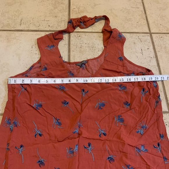 Denver Hayes Floral Tie-Strap Sleeveless Mini Dress - Rust XL - Picture 3 of 5